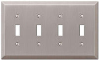 Brushed Satin Nickel Wall Switch Plate Outlet Cover Toggle Rocker GFI