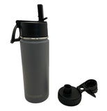 Stainless Steel Double-Insulated Water Bottle with Flip Top and Wide Mouth Lid