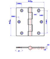Satin Nickel Interior Door Hinge 3.5" with Square Corner 3 1/2 inches