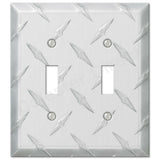 Diamond Plate Aluminum Wall Switch Plate Outlet Cover Toggle Rocker GFI Garage