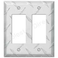 Diamond Plate Aluminum Wall Switch Plate Outlet Cover Toggle Rocker GFI Garage