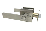 Brushed Satin Nickel Privacy Square Door Lever Lock Heavy Duty