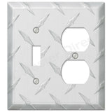 Diamond Plate Aluminum Wall Switch Plate Outlet Cover Toggle Rocker GFI Garage