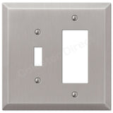 Brushed Satin Nickel Wall Switch Plate Outlet Cover Toggle Rocker GFI