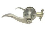 Brushed Satin Nickel Privacy Lever Handle Lock Wave