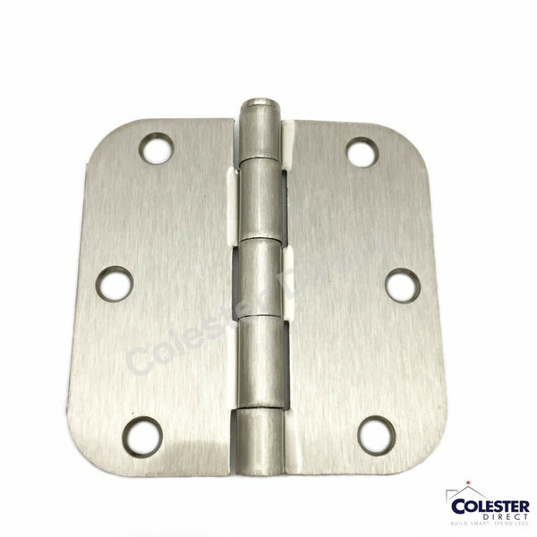 Satin Nickel Interior Door Hinge 3.5" x 3.5" with 5/8" corner radius 3 1/2 inch