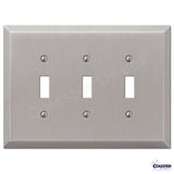 Brushed Satin Nickel Wall Switch Plate Outlet Cover Toggle Rocker GFI