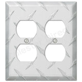 Diamond Plate Aluminum Wall Switch Plate Outlet Cover Toggle Rocker GFI Garage