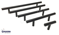Matte Black T Bar Solid Cabinet Pulls 2" - 8.75"