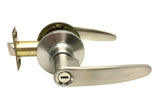 Brushed Satin Nickel Privacy Lever Locking Straight