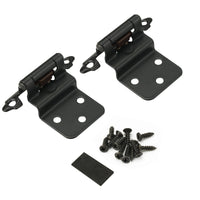 Qty 20 (10 pairs) Black Self Closing Cabinet Hinge Face Mount Overlay 3/8 Inset